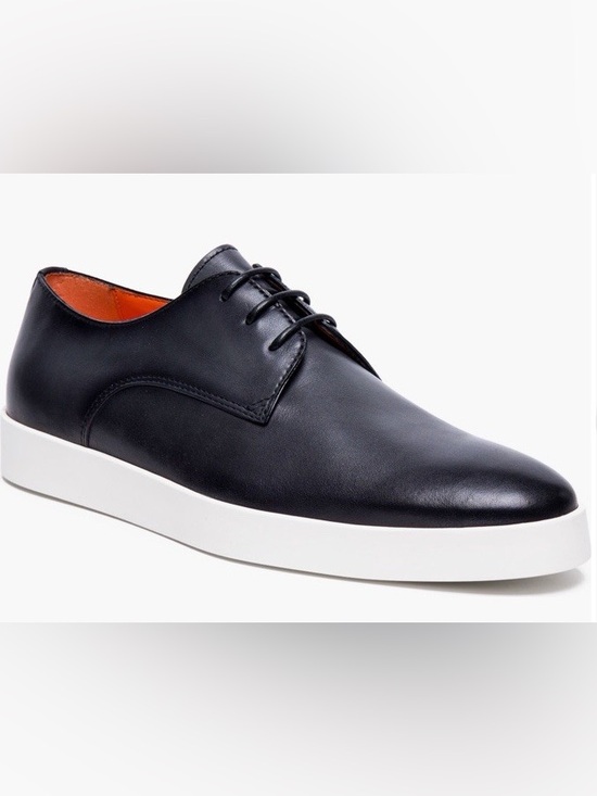 Santoni Other - Santoni Men’s Black Leather Lace-Up Sneaker Derby Size 10 EUC